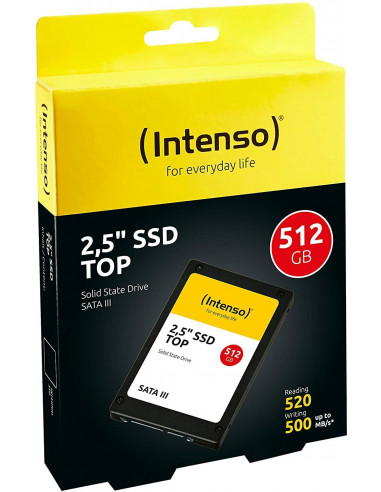 SSD INTERNO SATA III TOP 512GB,2.5 NERO 6Gbs fino 520 MBs INTENSO 3812450 480